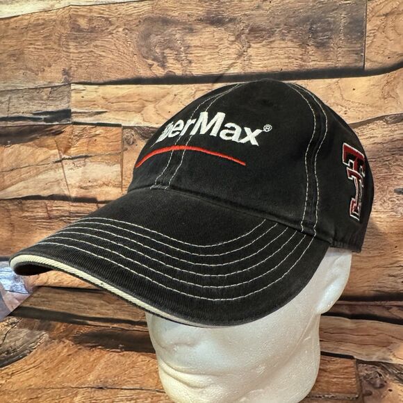 FiberMax Texas Tech Double T Black Adjustable Strap Back Baseball Cap Hat Farm - Picture 1 of 9